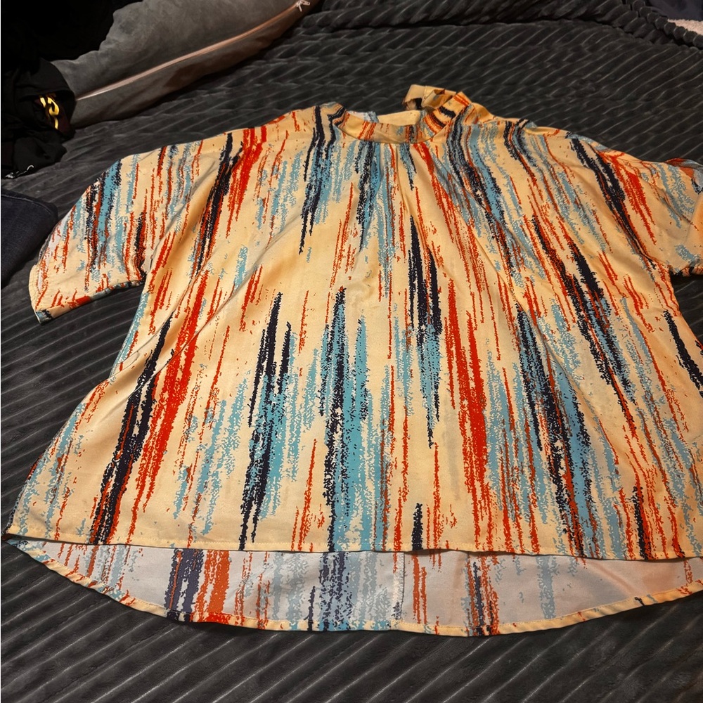 Source Unknown Multicolor Striped Blouse